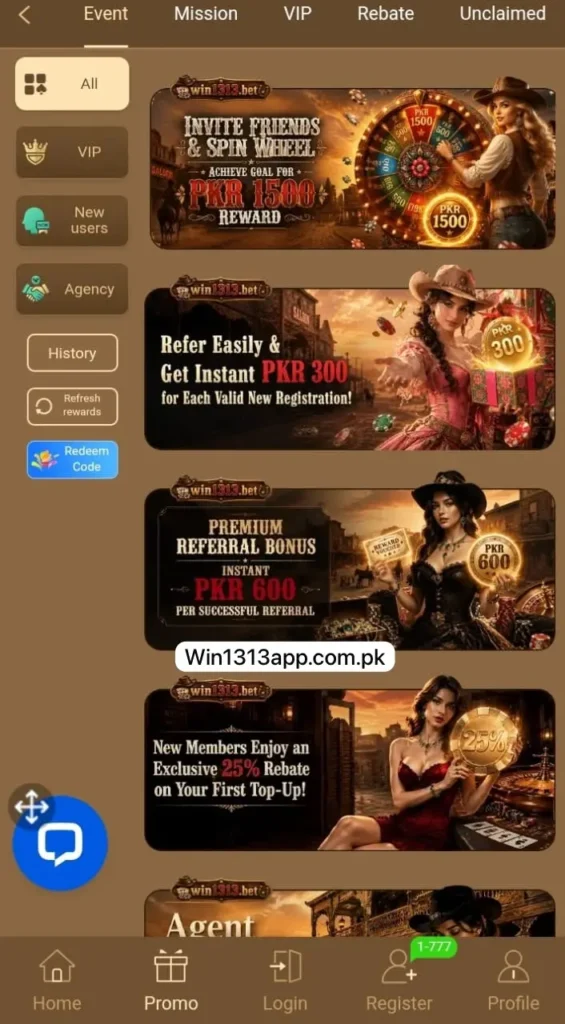Win1313 Bonuses